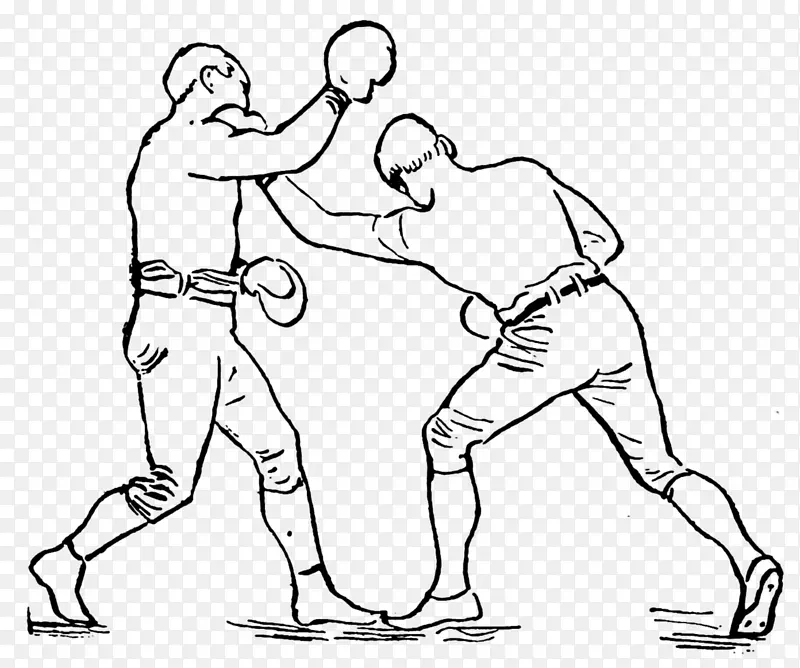 田径运动与男子汉运动拳击线艺术绘画剪辑艺术田径