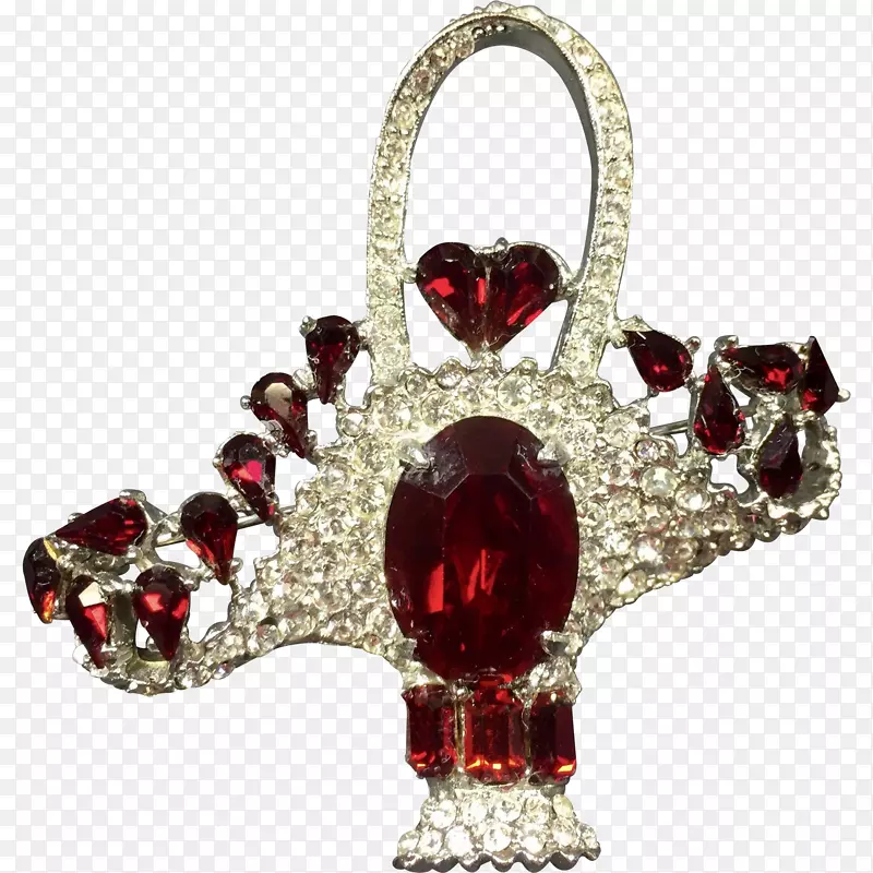 珠宝宝石服装配件红宝石胸针