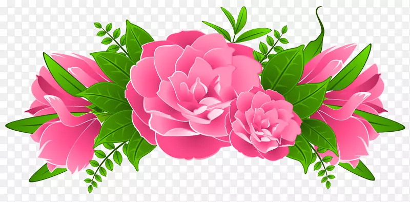 粉红花卉剪贴画-花卉设计