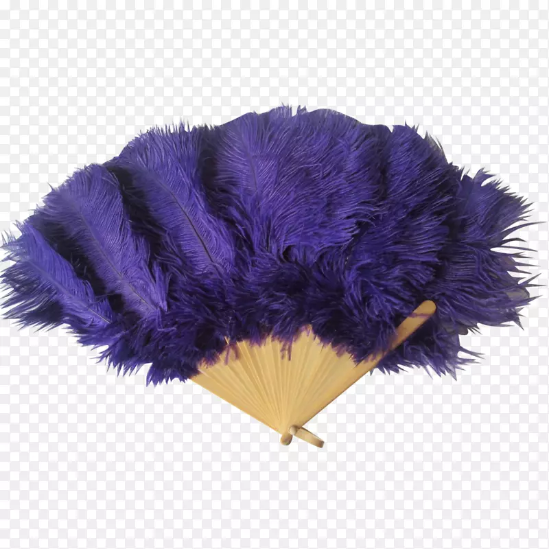 20世纪20年代羽毛紫色扇形装饰艺术鸵鸟