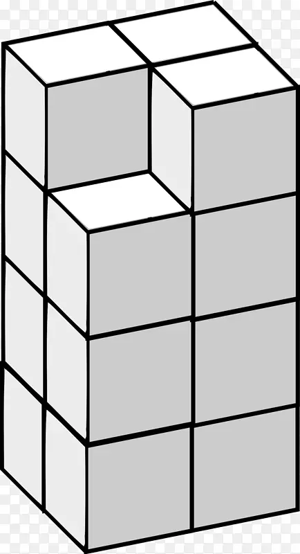 矩形方形面积图案-立方体