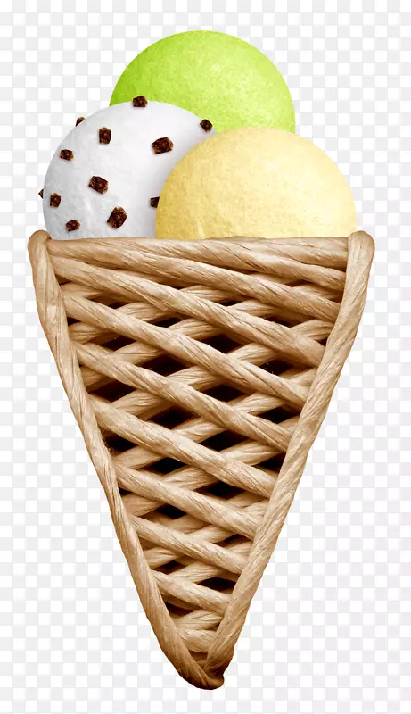 冰淇淋锥篮柳条冰淇淋