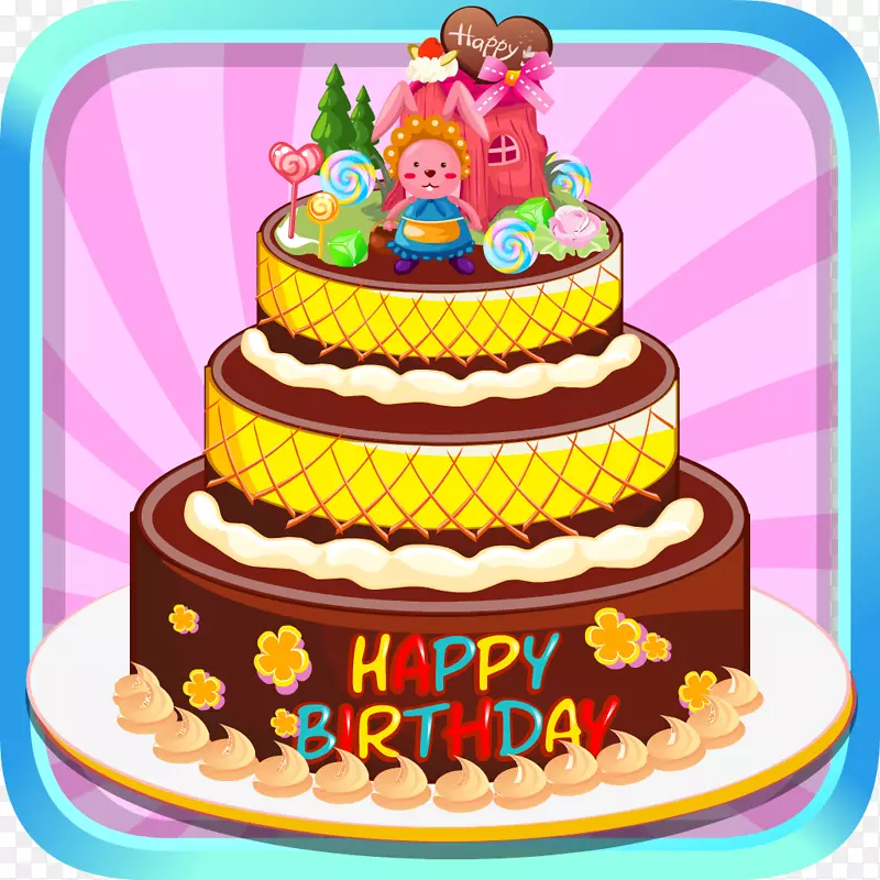 糖霜生日蛋糕糖蛋糕托-生日蛋糕