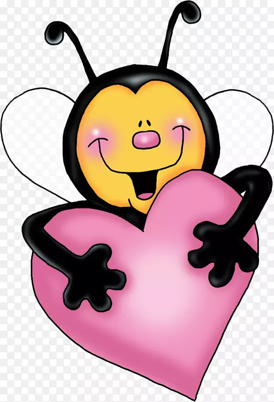 蜜蜂心卡通剪贴画-虫子