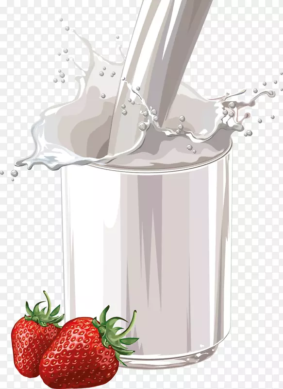 牛奶瓶草莓奶油