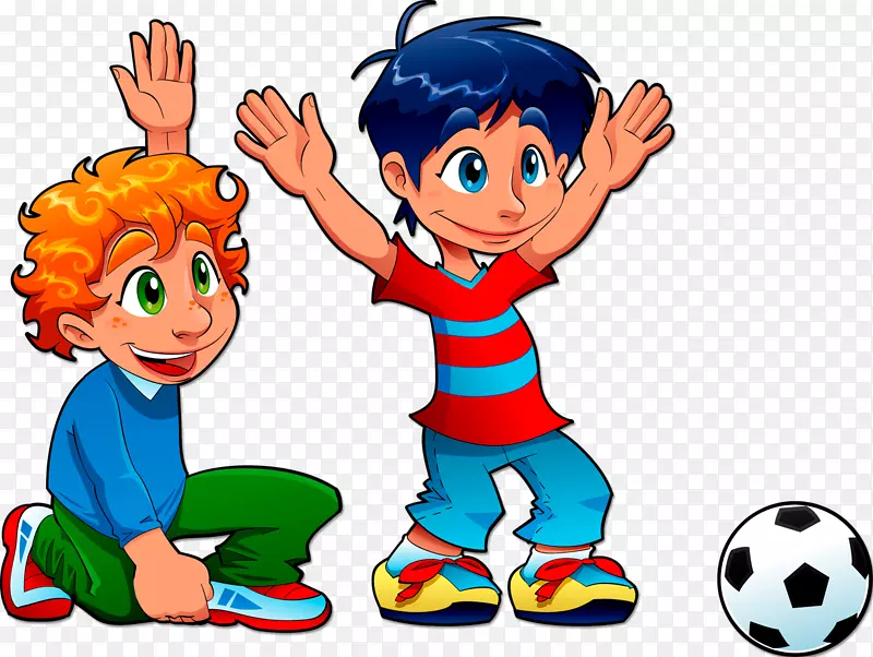 卡通儿童免费绘画-足球运动员