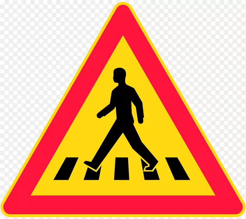 交通标志道路行人过路警告标志-芬兰