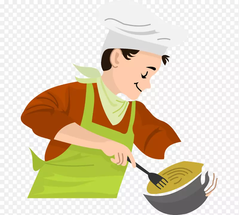 厨师烹饪剪贴画-烹饪油