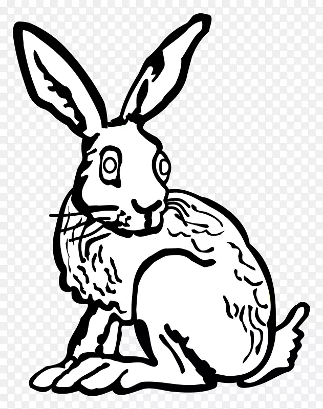 兔子复活节线艺术剪贴画-山羊