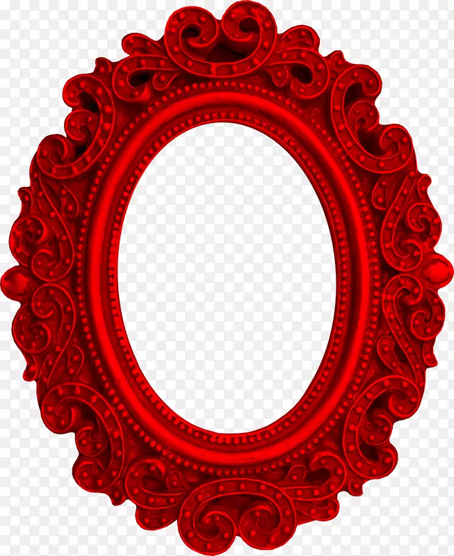 相框红色椭圆形-红色框架
