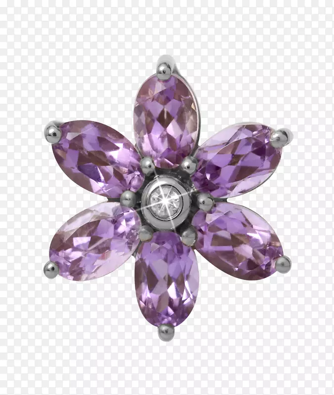 魅力手镯紫晶t恤珠宝银护身符