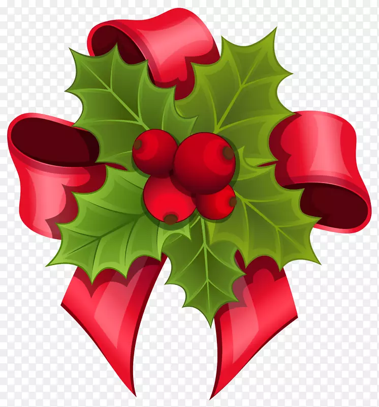 圣诞长袜冬青槲寄生树夹艺术弓