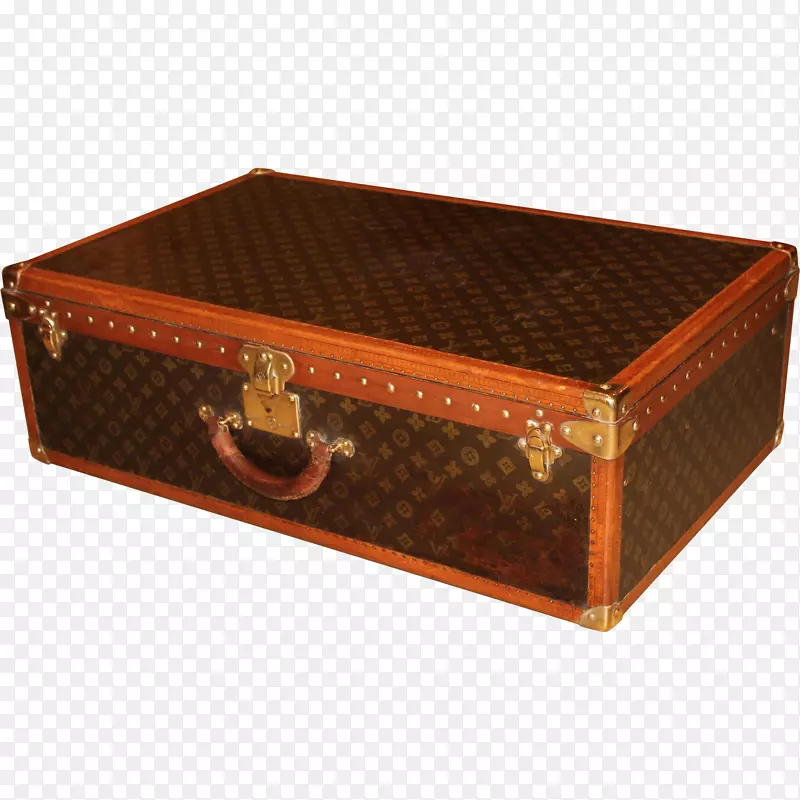 长方形棕色行李箱