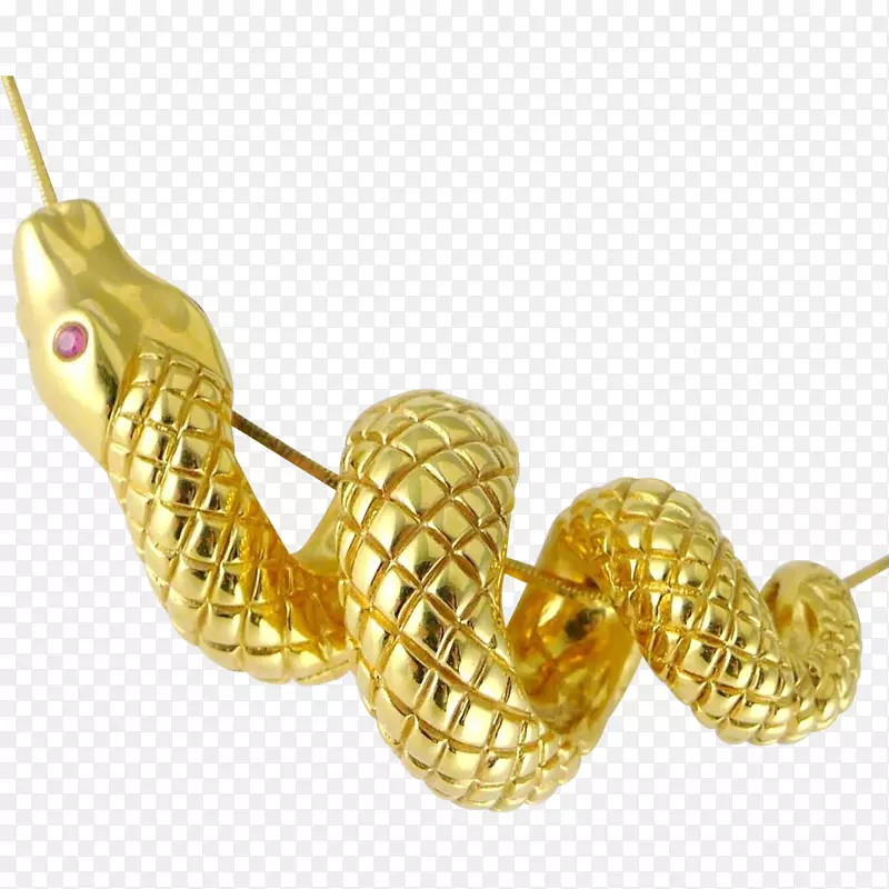 珠宝金耳环蛇手镯蛇