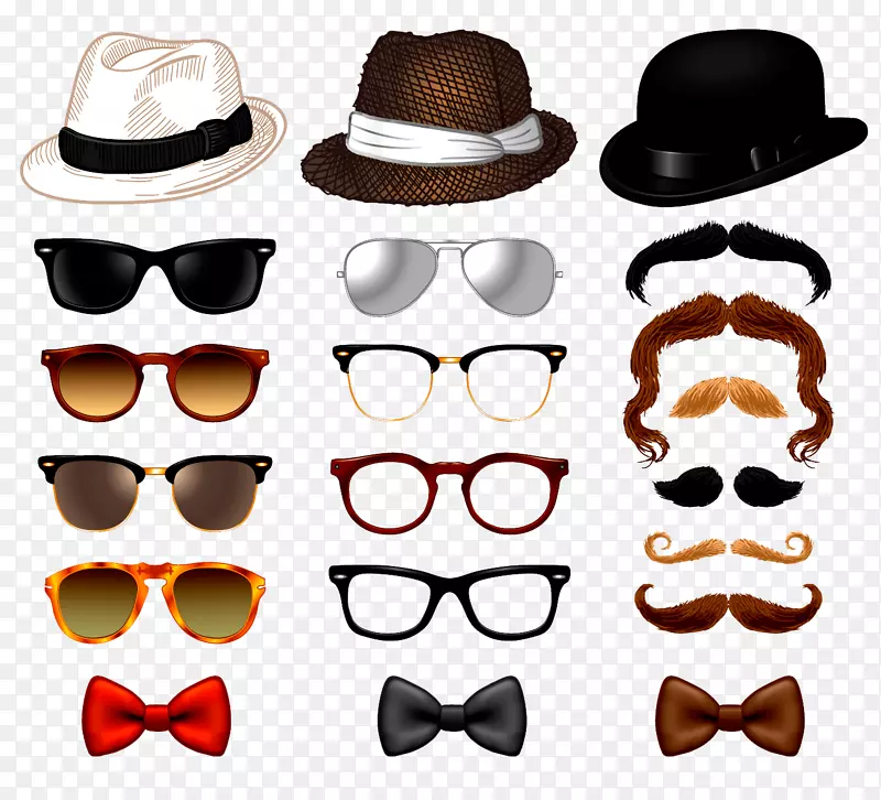 太阳镜，眼镜，帽子