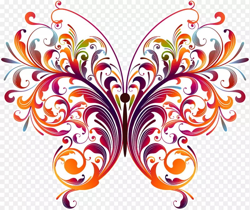 蝴蝶画夹艺术-枕头