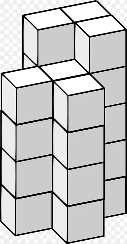 矩形面积正方形图案-立方体