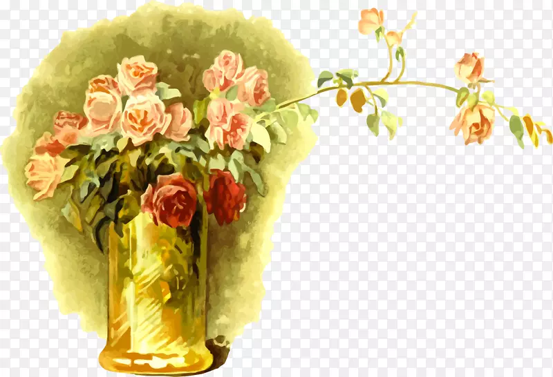 花瓶设计海报剪贴画玫瑰莱斯利