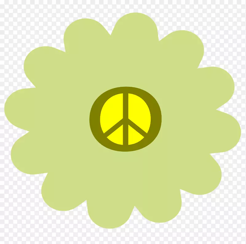 花势嬉皮士60年代剪贴画-和平象征