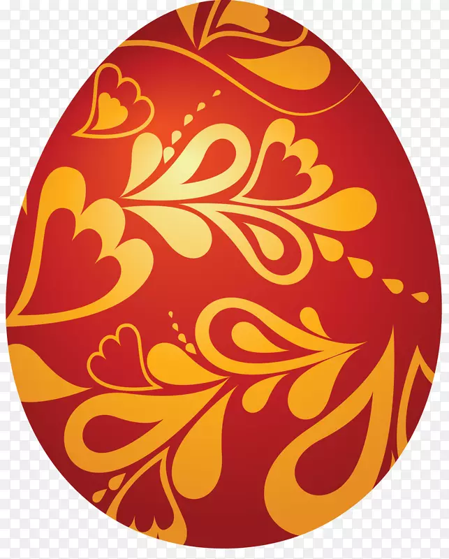 复活节兔子红色彩蛋剪贴画-彩蛋