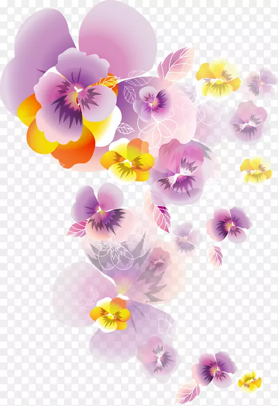 花园玫瑰花粉色剪贴画.紫罗兰