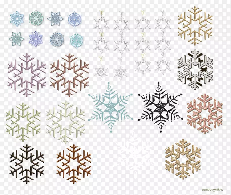 雪花剪贴画-雪花