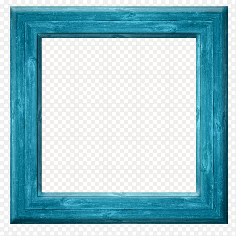 蓝绿色钴蓝色提拉相框.蓝色框架