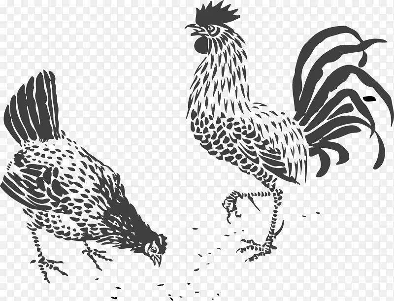鸡画线艺术公鸡剪贴画小鸡