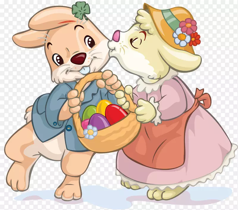 复活节兔子贺卡、结婚请柬、剪贴画-兔子