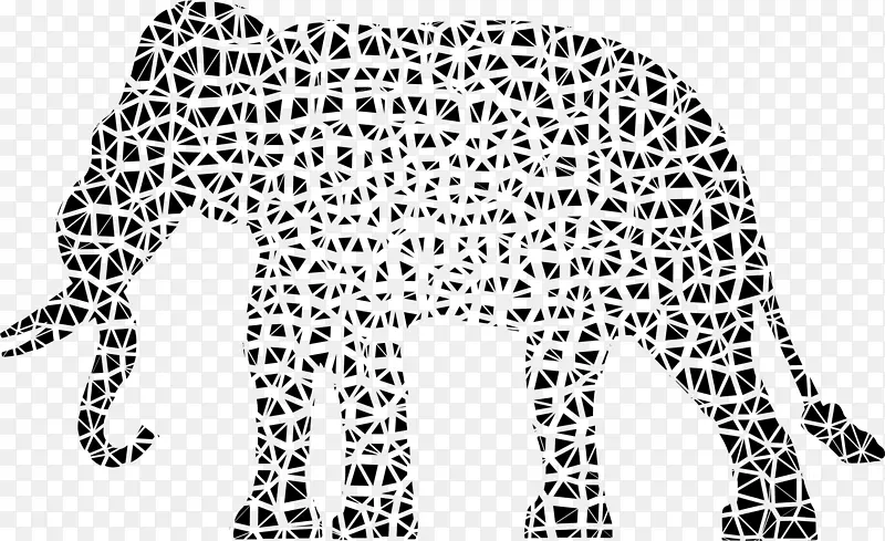 大象剪影剪贴画-大象