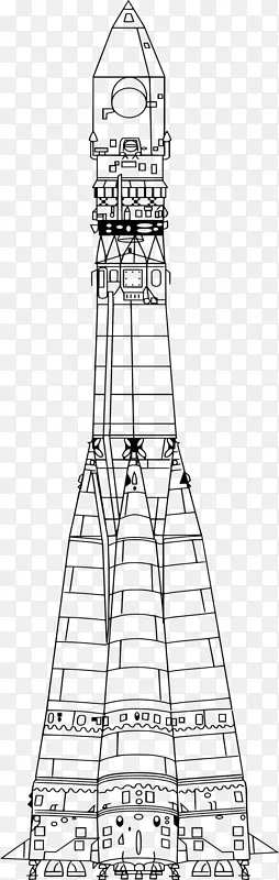 火箭Vostok化学自动设计局r-7半约卡绘图-火箭