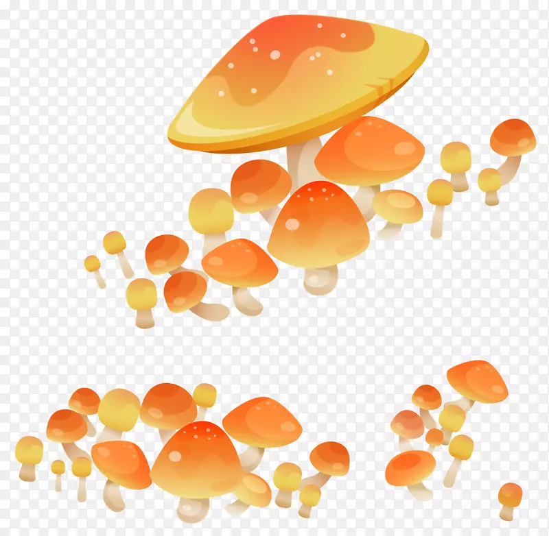 蘑菇画片艺术-橙色