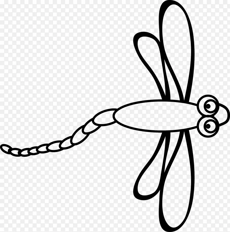 画线艺术单色卡通-蜻蜓