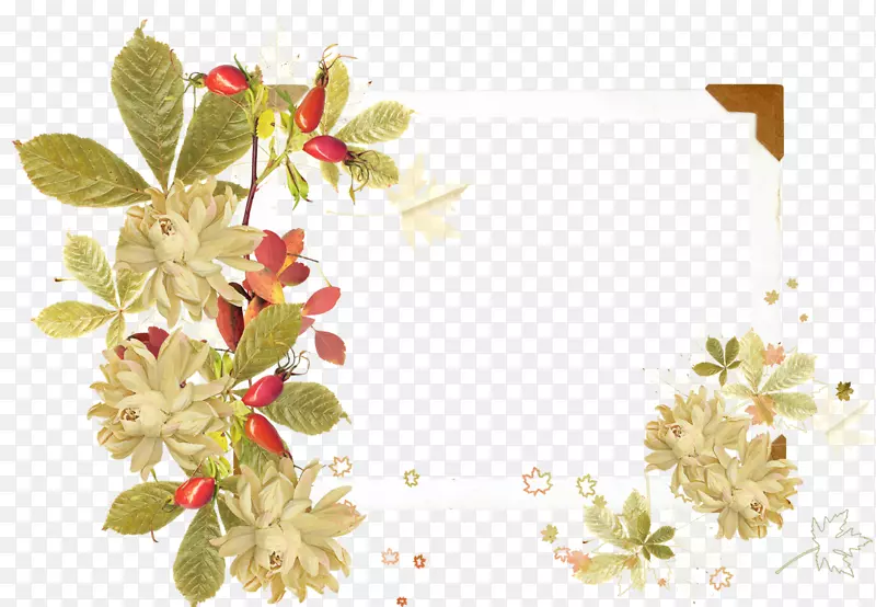花卉画框剪贴画-秋季