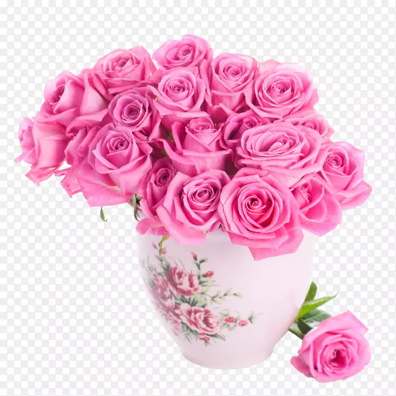 玫瑰粉红色花朵花束-花束