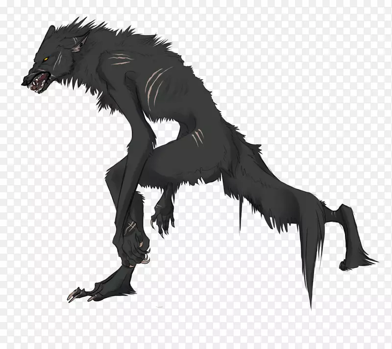 狼人绘画艺术动画怪物-狼人