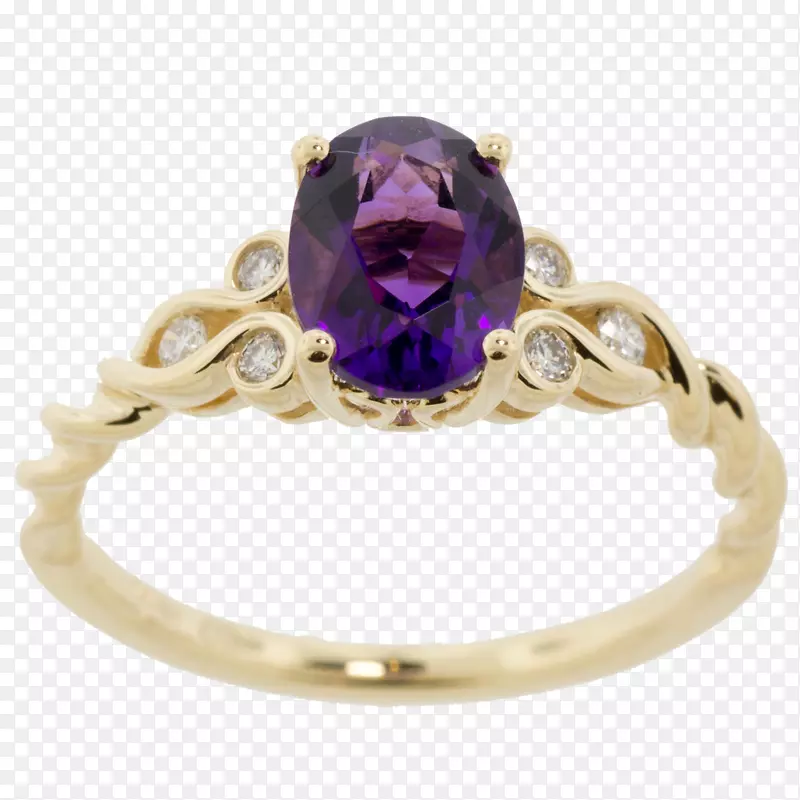 珠宝戒指紫水晶宝石钻石戒指