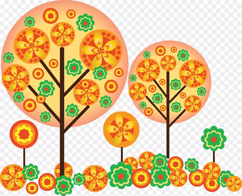 画树画-橘子树