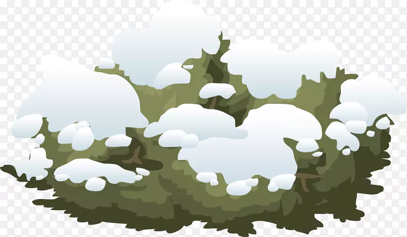 灌木雪夹艺术-雪树
