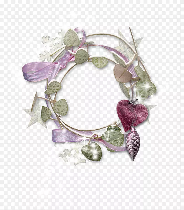 珠宝，服装配件，手镯，紫丁香，紫色花环
