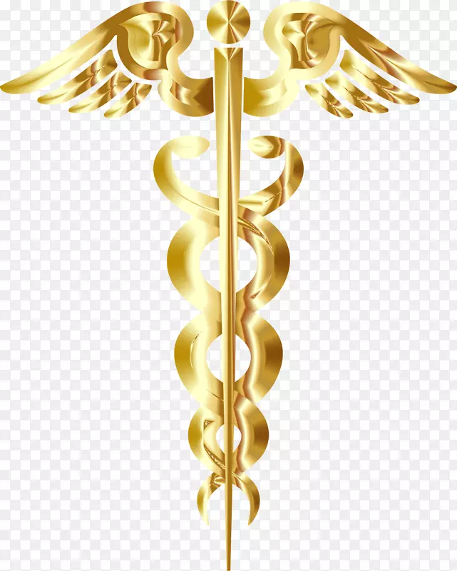 作为医学标志的赫尔墨斯？卡杜修斯的杖金。