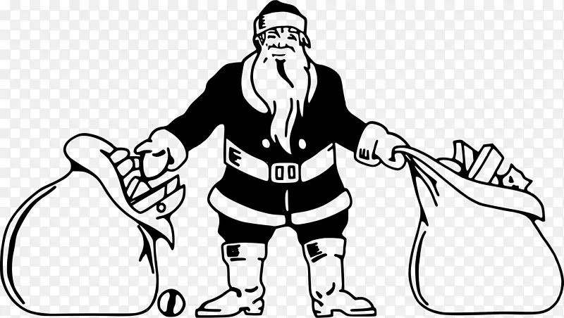圣诞老人圣诞剪贴画-圣诞老人雪橇