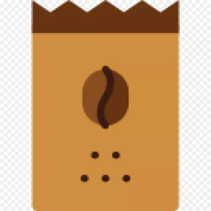 矩形棕色字体-咖啡豆
