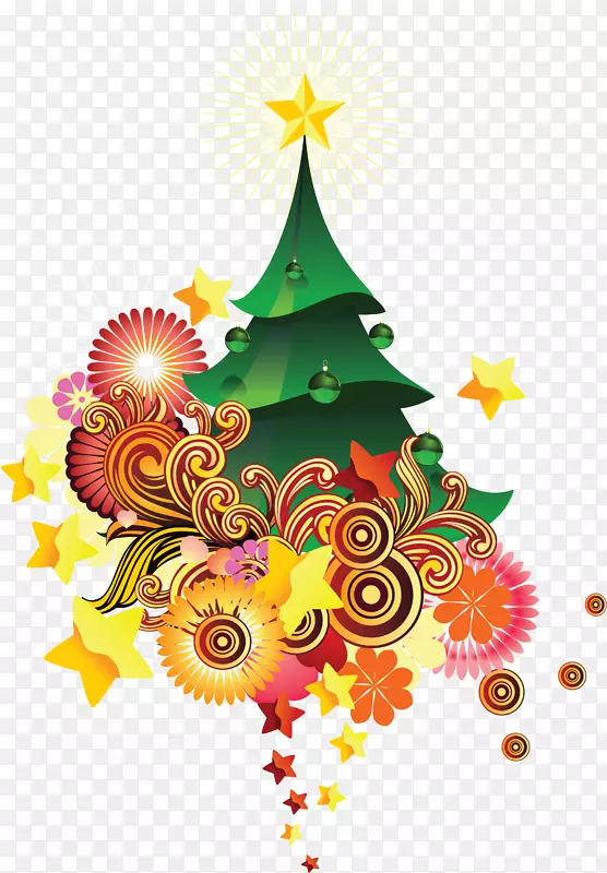 新年圣诞树剪贴画-圣诞树