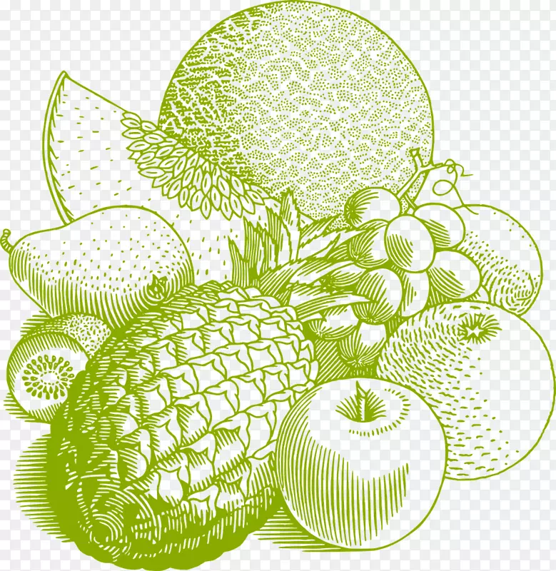 水果菠萝烹饪碗-卷心菜