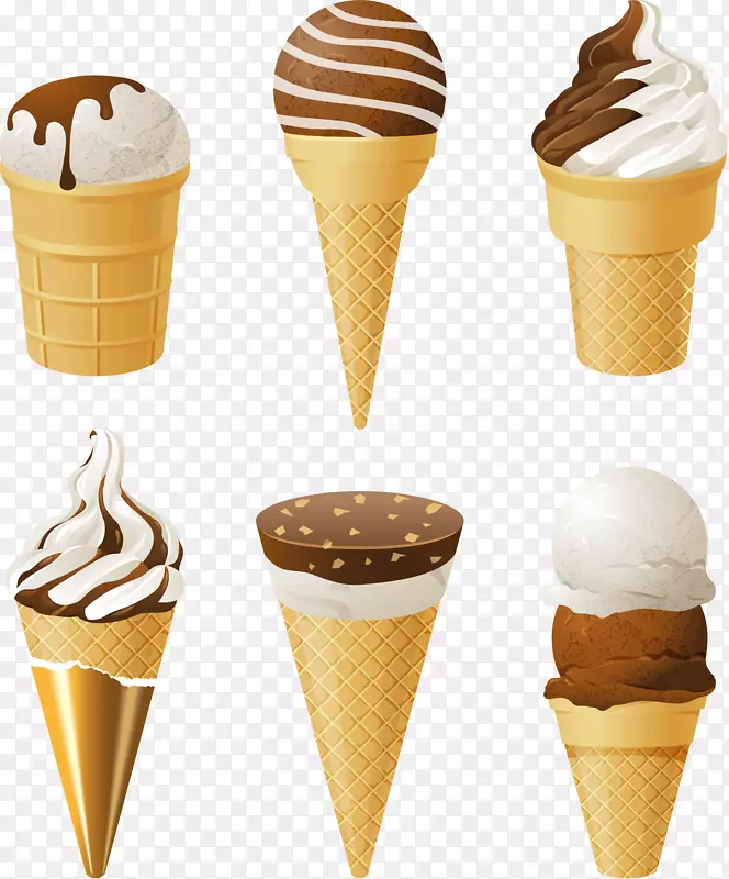 冰淇淋圆锥形甜点巧克力冰淇淋-冰淇淋