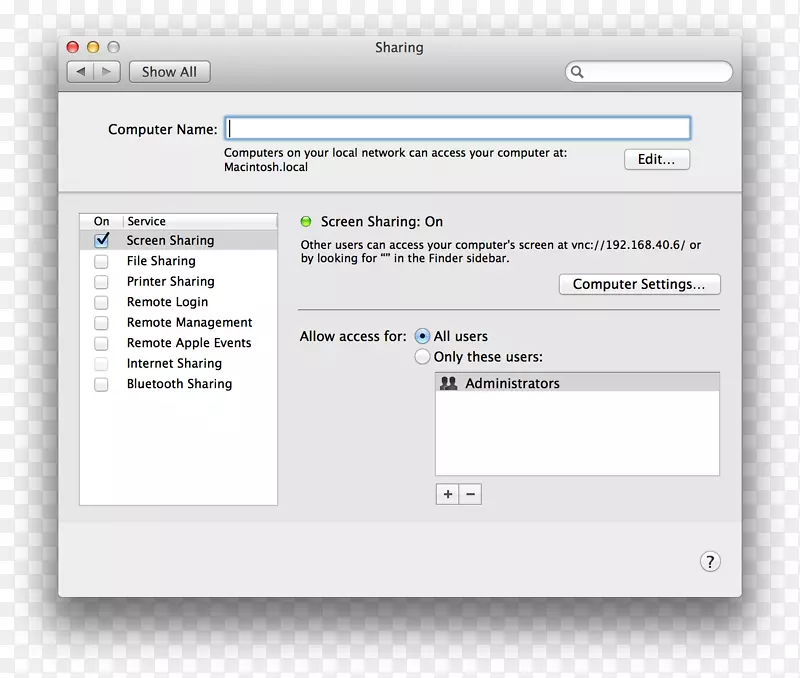 MacBookpro MacOS系统首选项计算机网络-鼠标光标