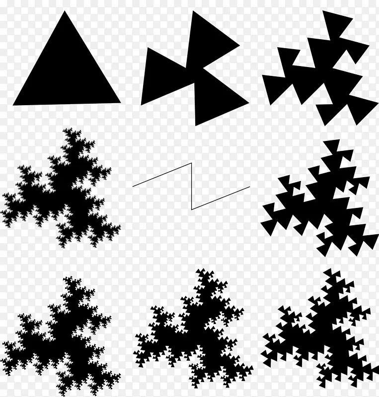 自然的分形几何学-Sierpinski三角形分形艺术三角形