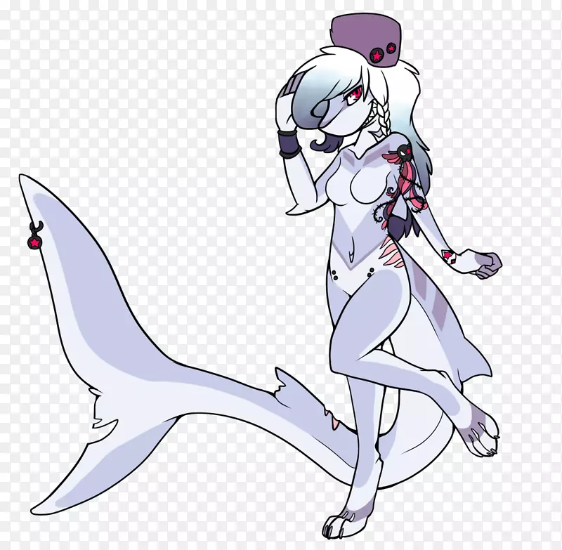 虎鲨画艺术大白鲨-鲨鱼