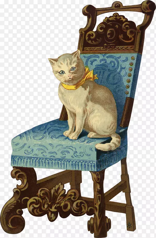 猫画椅剪贴画扶手椅